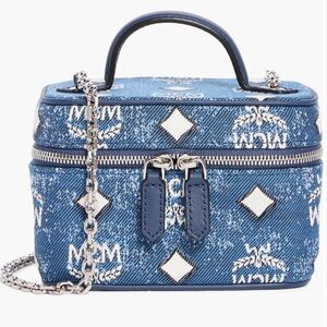MCM Blue Denim Crossbody Bag